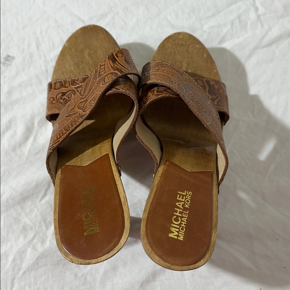 Michael Kors Tan Patterned Mules - image 2